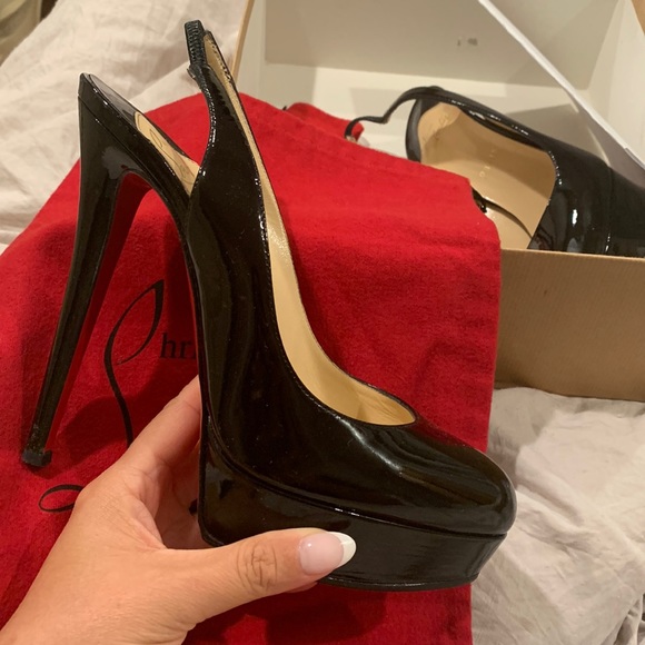 Selling the Bianca sling 140mm black patent sling back. Size 39. - Picture 1 of 6
